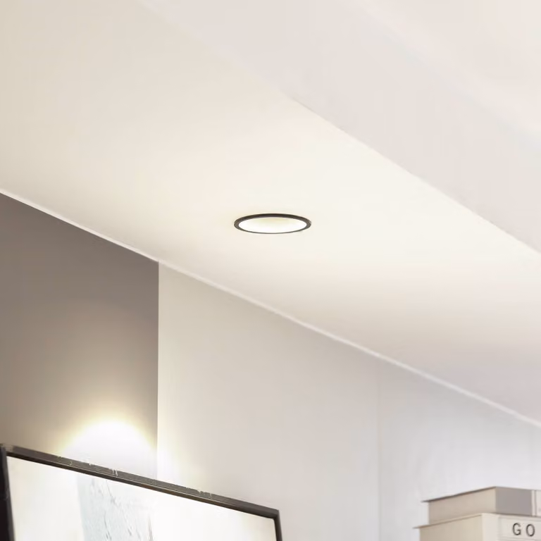 Arcchio LED downlight Niria, nero, 3.000K Niria Arcchio, dimmerabile, Nero, Soggiorno / Sala da pranzo, Alluminio, Moderno, Faretto da incasso