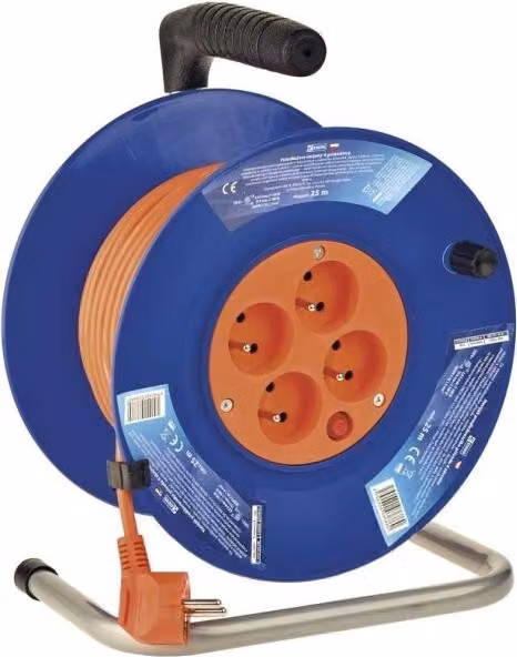 Cavo di prolunga su tamburo Emos P194252 H05VV-F3G 1 mm2 10A 4x230V 25 m
