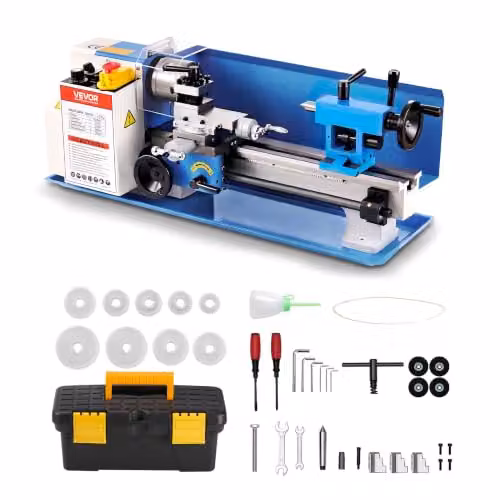 VEVOR Tornio da Banco per Metalli 180 x 305 mm Velocità 2500 giri/min 550W