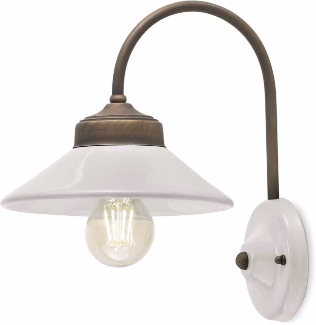 Applique Vintage Colors Ferro E Ceramica Crema 1 Luce E27