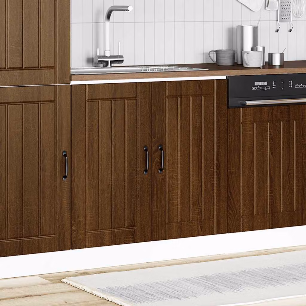 vidaXL Mobile Base Lavello Lucca Rovere Marrone in Legno Multistrato