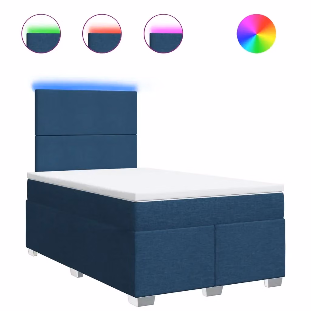 Letto Ibrido con Giroletto a Molle e Materasso vidaXL, Colore Blu e Bianco, L/P: 120 x 200 cm – 2