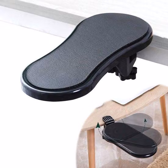 Bracciolo ergonomico per computer, accessorio da ufficio nero