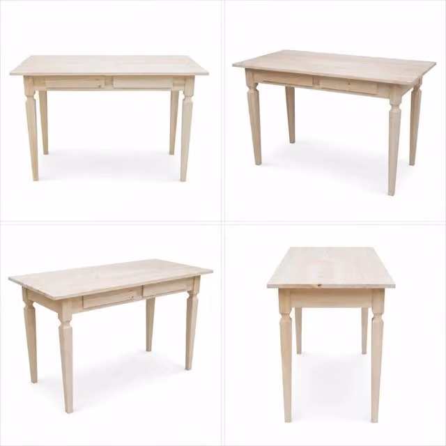 Scrivania con 2 cassetti in legno di pino massello grezzo Mobili 2G L/P/H: 120 x 58 x 79 cm – 2