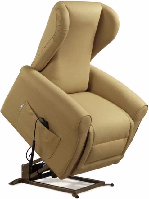 Poltrona Alzapersona Elettrica con 2 Motori GIORDANOSHOP in Microfibra Marrone L/P/H: 90 x 100 x 90 cm