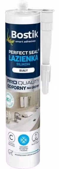 Silicone per sanitari bianco, cartuccia da 280 ml, antimuffa, per bagno e cucina, elastico