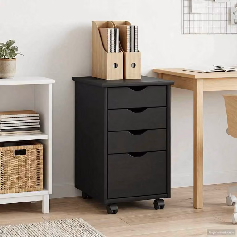 Carrello mobile con ruote vidaXL in legno di pino massiccio grigio L/P/H: 34 x 39 x 56 cm