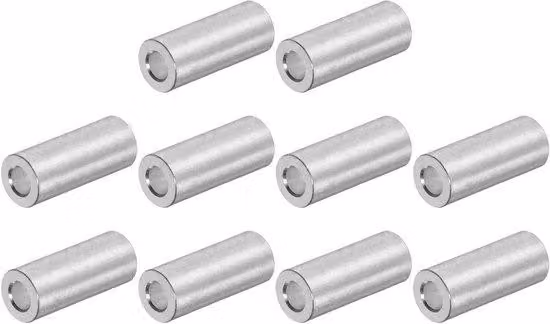 Set di distanziatori in alluminio con foro da 5 mm e diametro da 10 mm - 10 pezzi