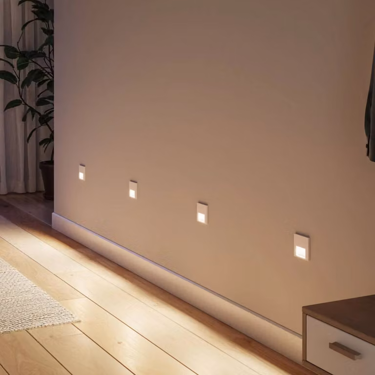 Paulmann Lampada da incasso a LED Tsaro con sensore, bianca, in plastica, Bianco / Opale, Corridoio, Plastica, Moderno
