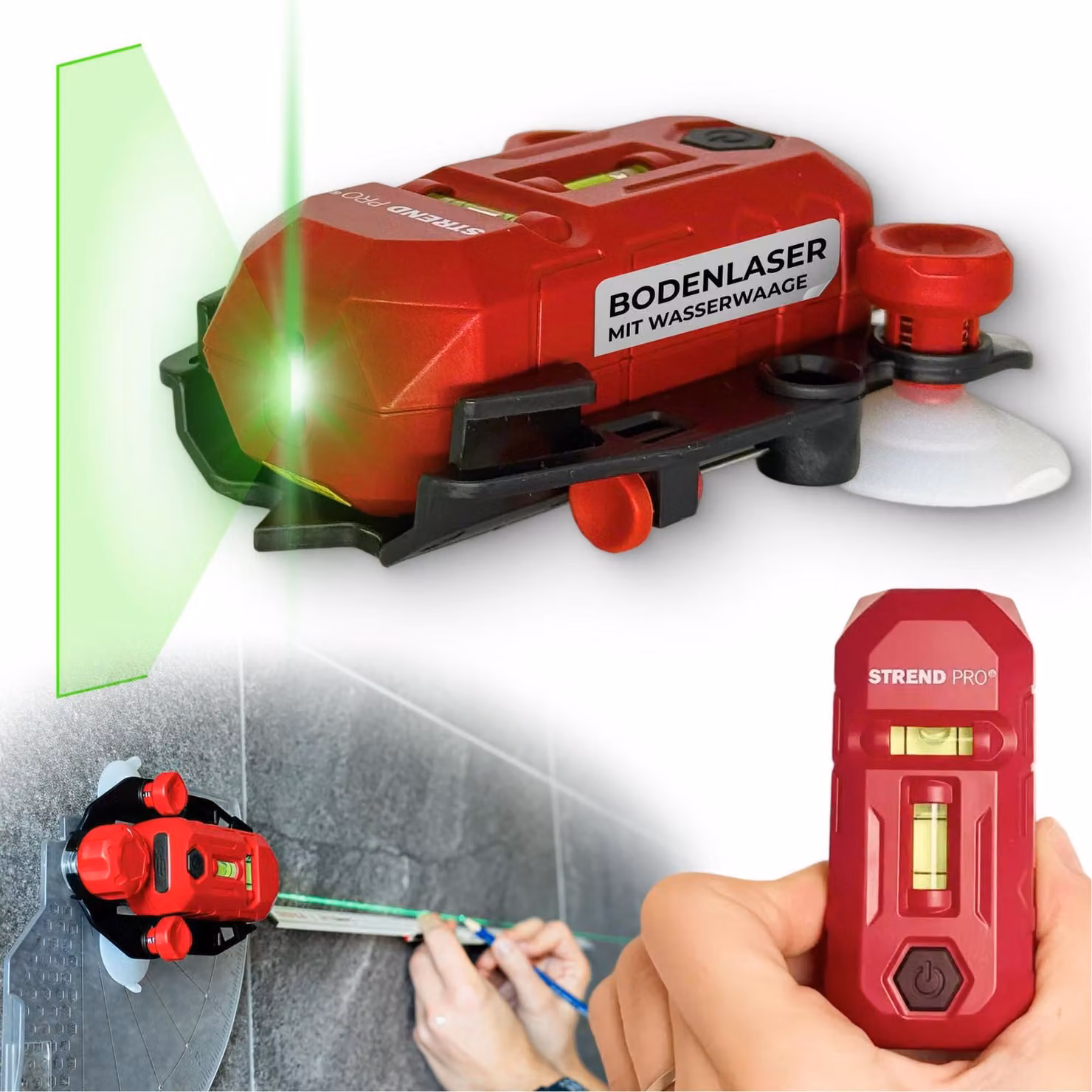 Laser Strend Pro SMD-RM20UG-Li, 2in1, verde, da pavimento, ricarica USB
