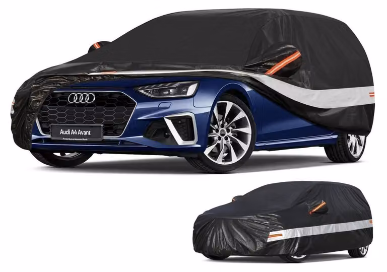 Copertura per auto, modello station wagon, 10 strati, impermeabile, colore nero, compatibile con Audi A4 Avant/Allroad (dal 1994 al 2025)