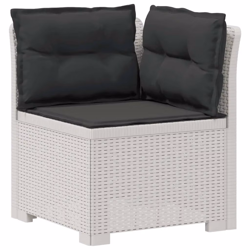 Divano da giardino a 1 posto con cuscini in stile rattan vidaXL colore antracite o bianco L: 70 cm, P: 62 cm, H: 62 cm – 2