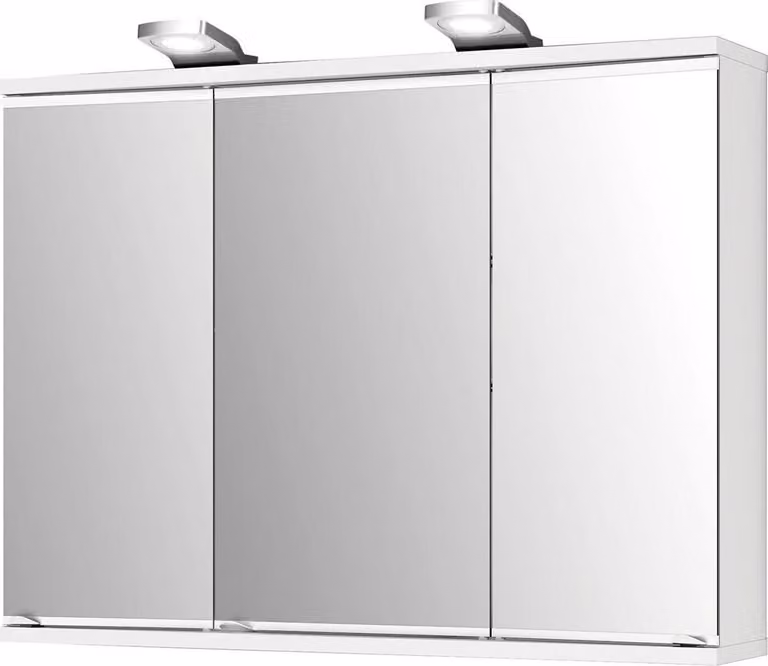 Specchio LED Lena, 80 x 64 cm, legno, bianco