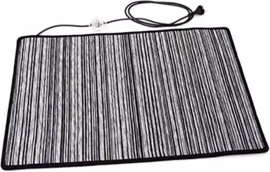 Tappetino riscaldante nero (75 x 50 cm) - Potenza di 100 Watt per un riscaldamento efficiente e sostenibile
