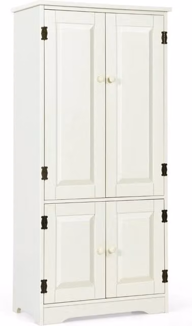 Armadio verticale a doppia anta con ripiani interni in legno e MDF, modello Design In, colore beige opaco per soggiorno, camera da letto o bagno