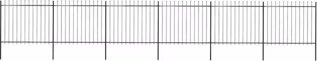 Recinzione da giardino vidaXL in acciaio nero con punta a lancia L: 1005 cm, H: 150 cm