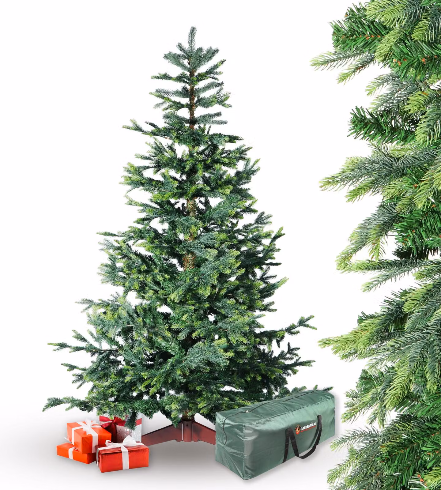 Albero di Natale artificiale BonTree abete 210 cm comfort set Albero di Natale con supporto in legno e sacchetto di stoccaggio