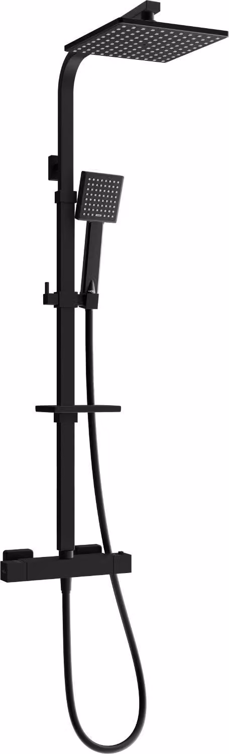 Mexen CQ45 set doccia esterno con soffione e rubinetto termostatico, nero - 772504595-70