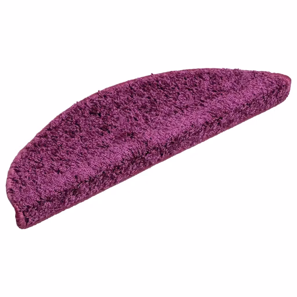 Set di 30 tappetini per scale semicircolari vidaXL, colore viola, antiscivolo e fonoassorbenti, L: 56 cm, P: 17 cm, H: 3 cm – 2