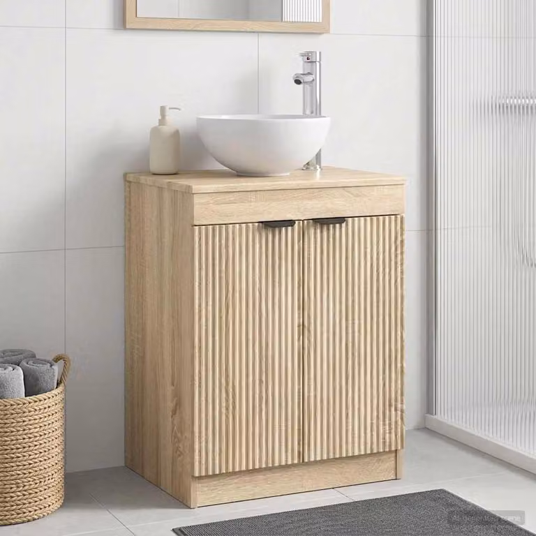 Mobile da bagno moderno vidaXL in legno Rovere Sonoma, L: 54 cm, P: 41 cm, H: 70 cm