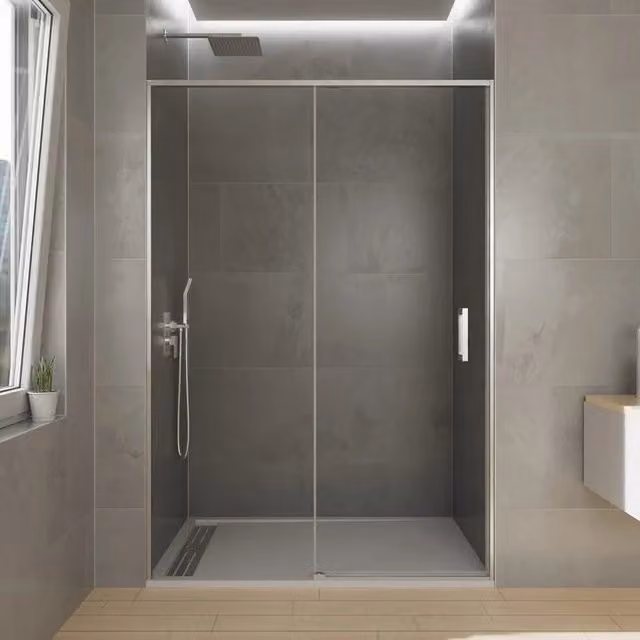 Box doccia frontale TWENTY 1 fisso + 1 scorrevole 120 cm (115-120) cromo lucido vetro trasparente