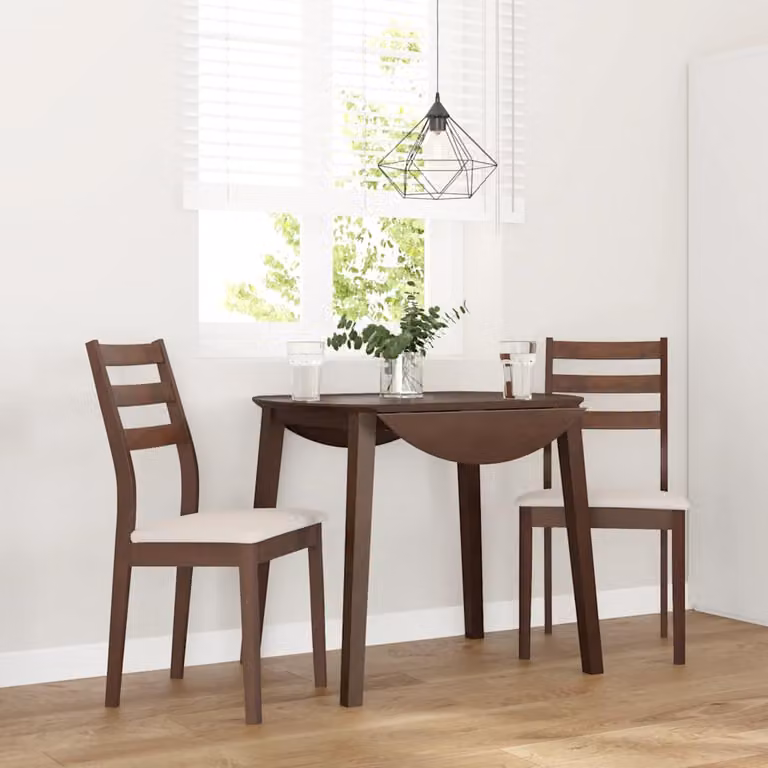 Set di 2 sedie da pranzo vidaXL in legno di hevea marrone con cuscini