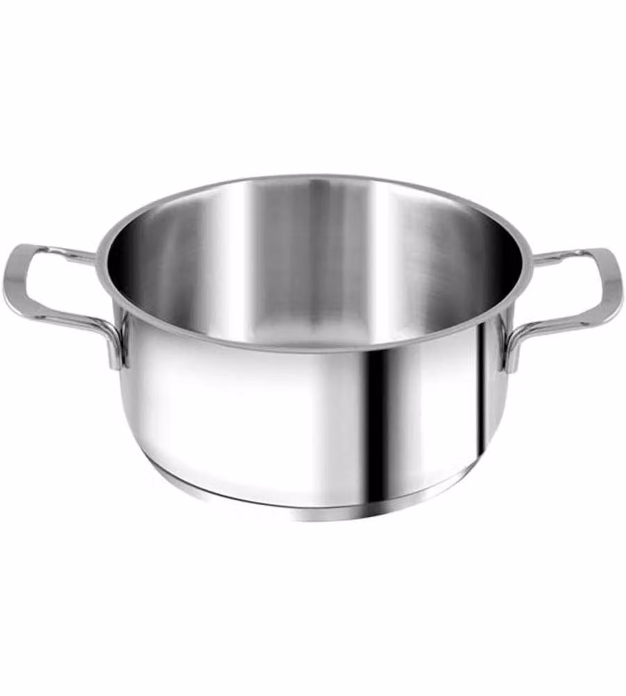 H&H Casseruola Inox Elodie 24 cm Argento Con 2 Manici Induzione