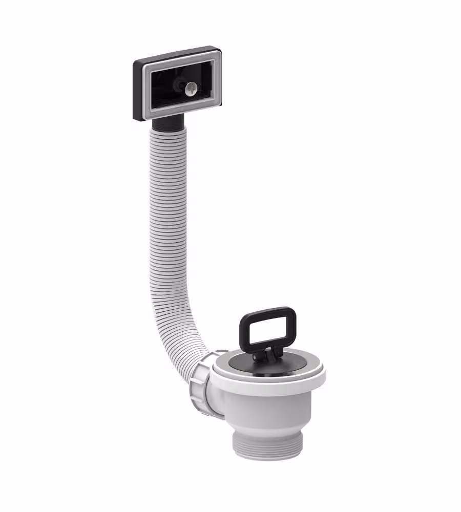 Piletta con troppo pieno per lavelli in acciaio inox