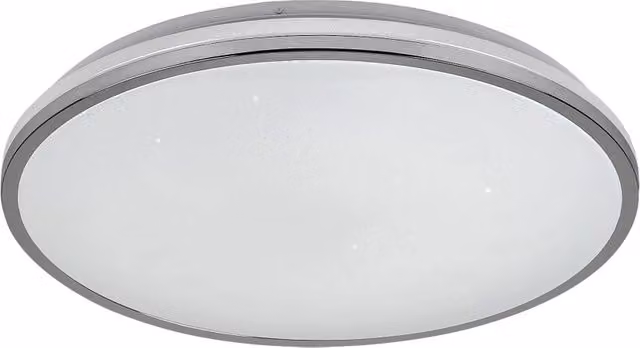 Plafoniera LED Rabalux Linden cromata e bianca con telecomando e funzione dimmabile, diametro: 49 cm