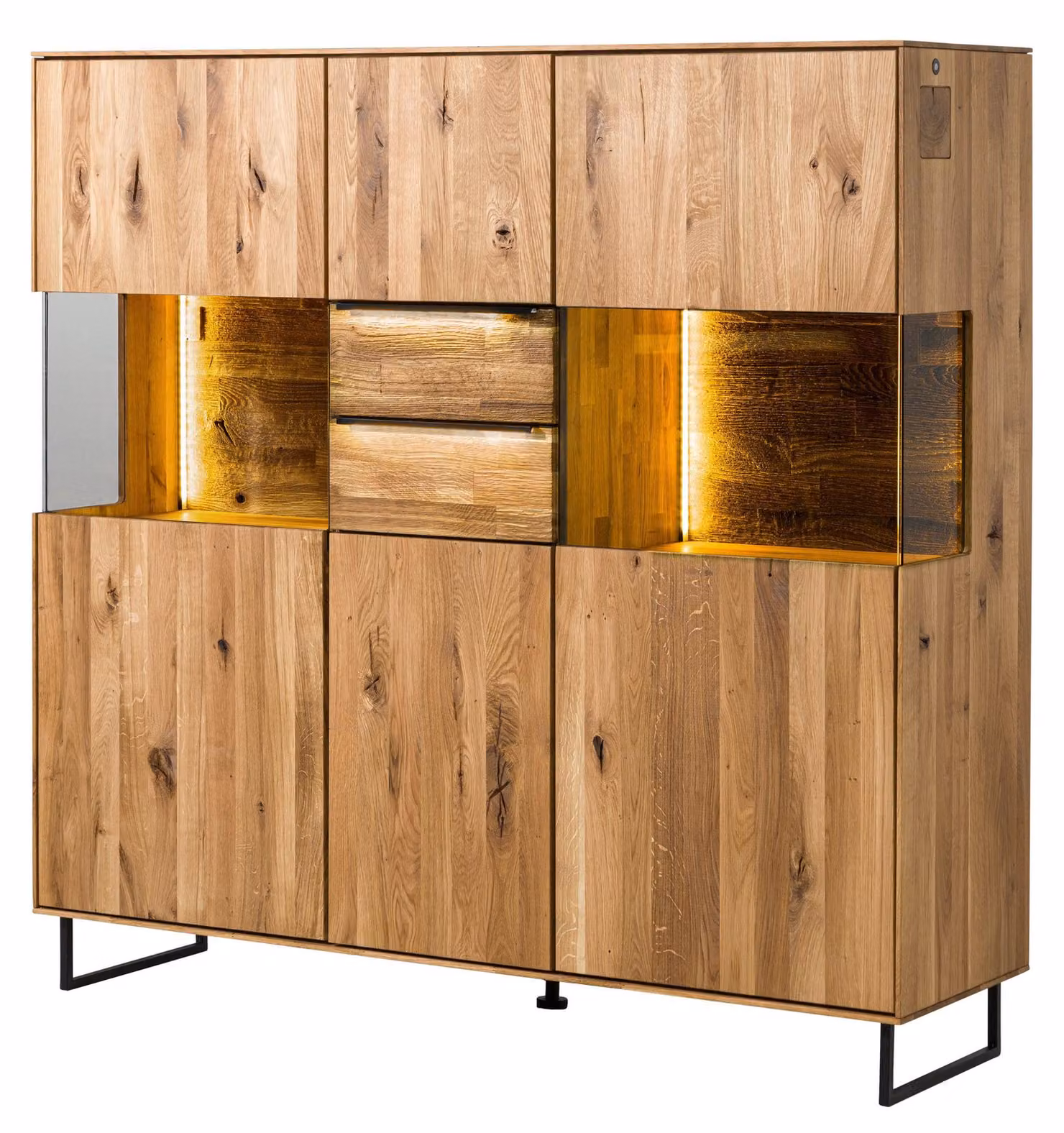 MASSIVMOEBEL24 | Credenza in legno di quercia 148x43x144 oliato naturale WIEN #226