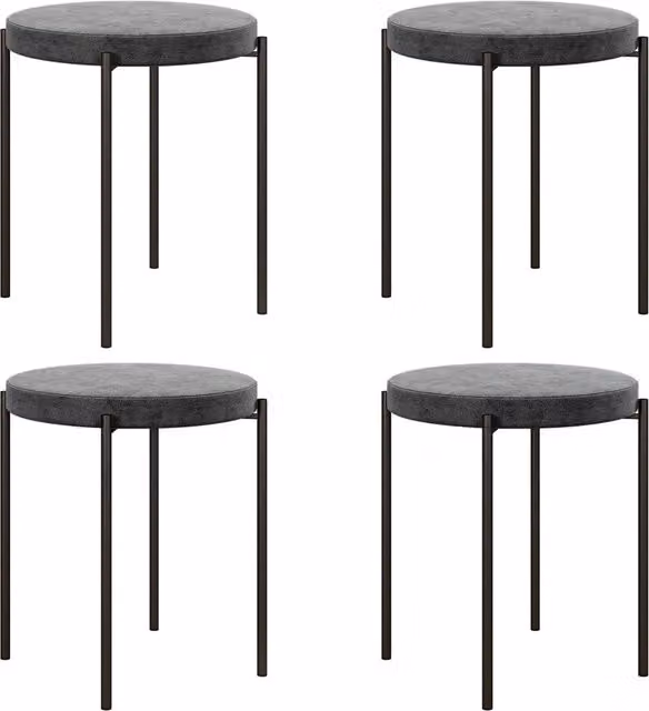 Set di 4 sgabelli da cucina impilabili Xylo in velluto grigio scuro L/P/H: 41,5 x 41,5 x 46 cm – 1