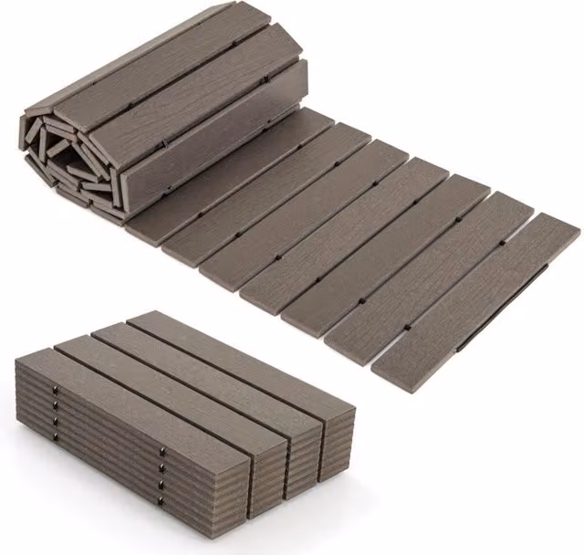 Set di 2 passerella dritta da esterno con connessione a filo metallico, Passerella decorativa resistente alle intemperie Grigio