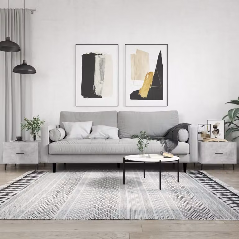 Set di 2 tavolini da salotto vidaXL in stile moderno, colore grigio cemento, L/P/H: 50 x 50 x 40 cm