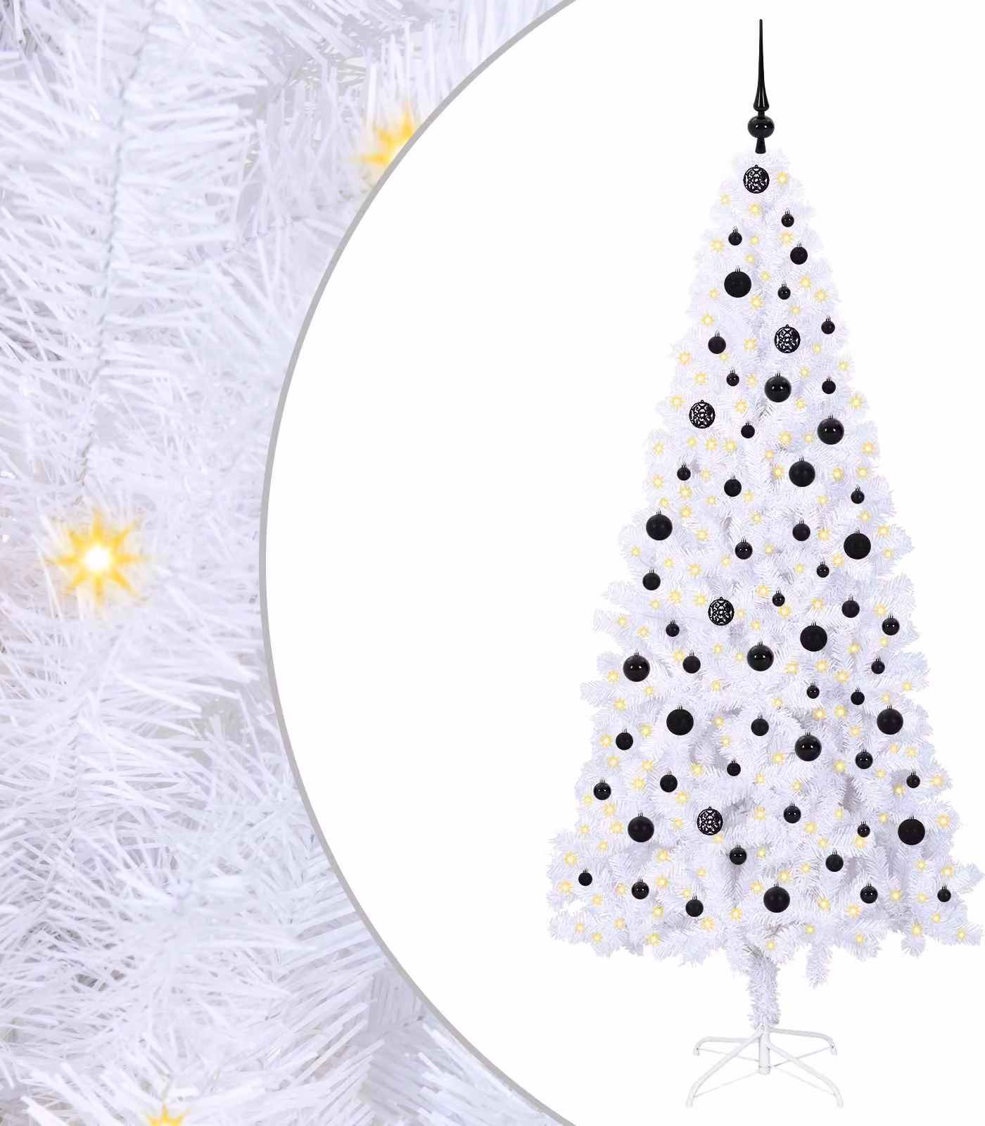 Albero di Natale artificiale Bianco 210 cm PVC e Acciaio