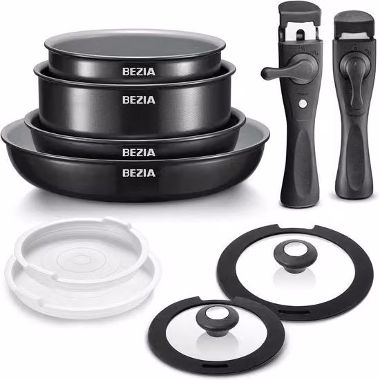 Set di pentole inductive con rivestimento ceramico - 10 pezzi - finitura salutare antiscrosta