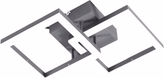 Plafoniera LED moderna BARD Fabas Luce, colore nero o grigio, dimmabile, L/P/H: 28.5 x 28.5 x 5.5 cm