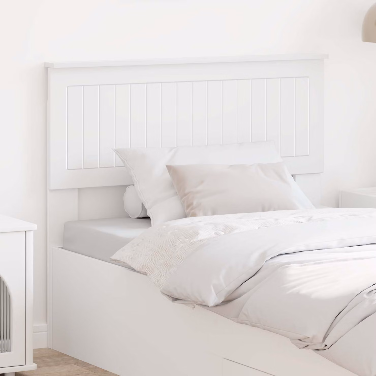 Testiera per letto moderna vidaXL in legno ingegnerizzato bianco