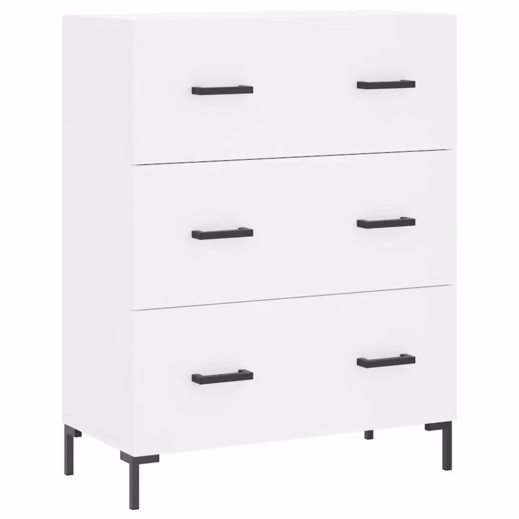 Credenza bianca VIDAXL a parete in legno e metallo L: 69,5 cm, P: 34 cm, H: 90 cm – 2