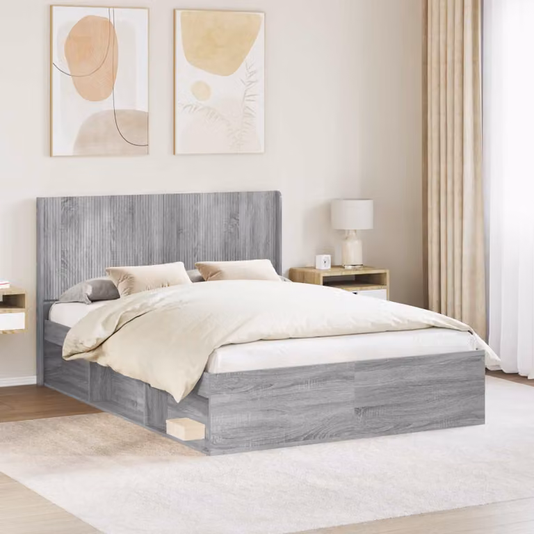Testiera Letto Moderna vidaXL Sonoma in Legno Ingegnerizzato Grigio