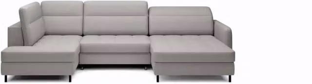 Divano ad angolo convertibile BERTHO MEUBLORAMA grigio con funzione letto e baule, L/P/H: 306 x 166 x 100 cm