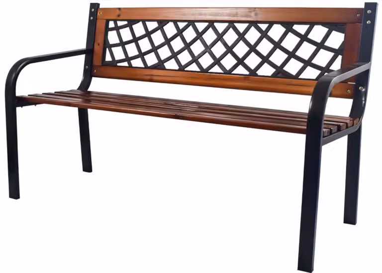 Panca da giardino decorazione panca da giardino mobili da giardino panca in legno 118x52cm metallo legno panca da giardino mobili da giardino
