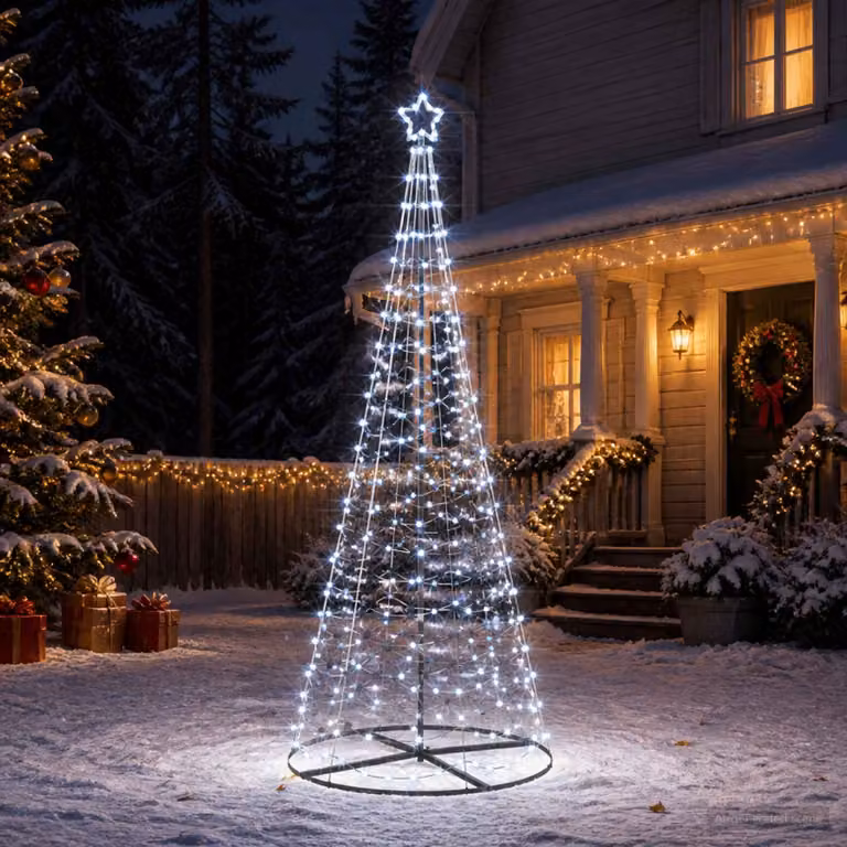 vidaXL Albero di Natale LED a spirale con base EKENAS 250 cm 370 LED