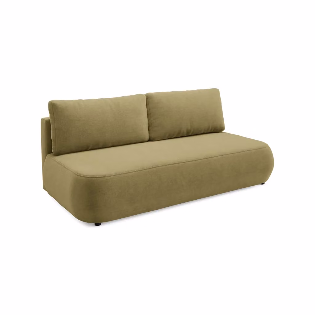Divano Letto 2 Posti con Contenitore Brugnato DMORA Verde Chiaro L: 210 cm, P: 106 cm – 2