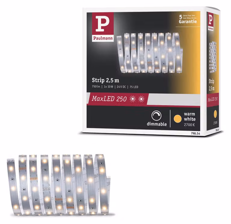 Paulmann MaxLED 250: Striscia LED, luce calda, modulo di estensione