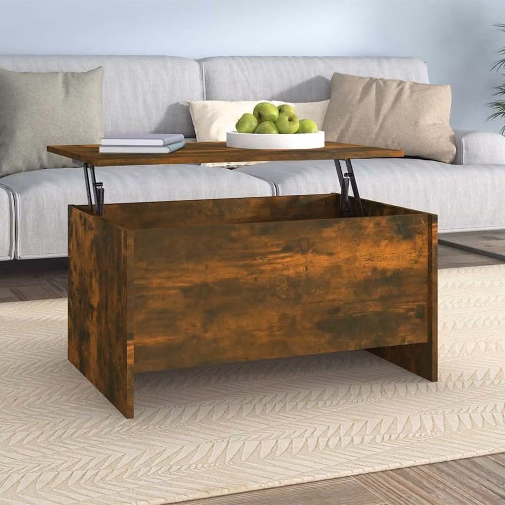 vidaXL Tavolino in rovere affumicato 80x55,5x41,5 cm in legno - Tavolino - Tavolini - Tavolino regolabile in altezza - Tavolino