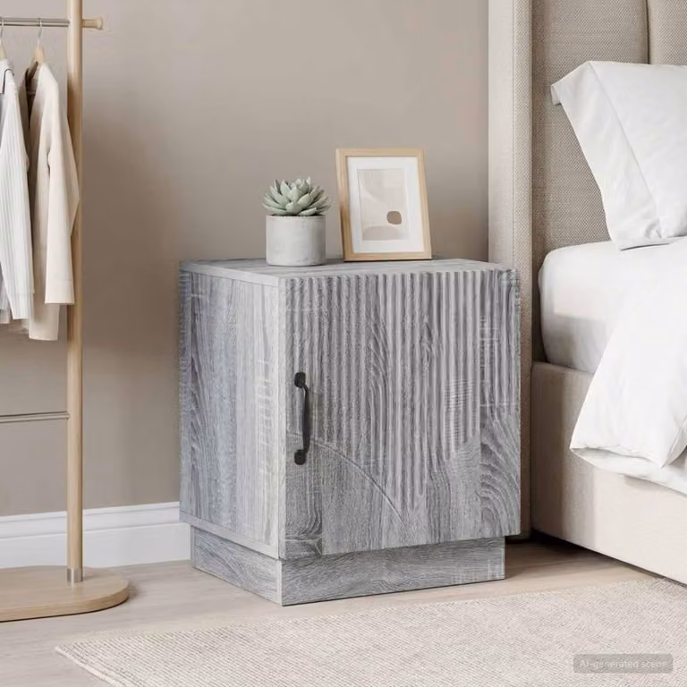 Set di 2 comodini moderni vidaXL in colore grigio e nero, L 43 cm x P 34,5 cm x H 47 cm