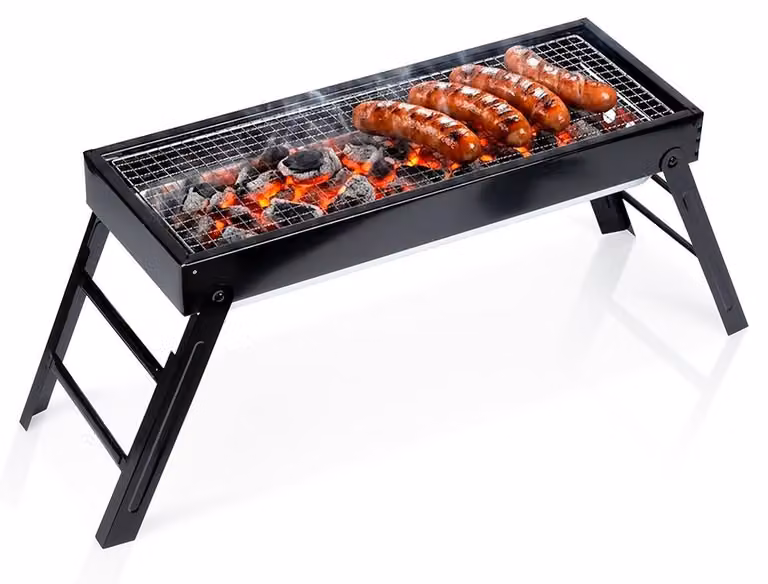 Vilde | Barbecue a carbonella pieghevole - 77x23x31 cm - Griglia portatile da viaggio - Barbecue da campeggio