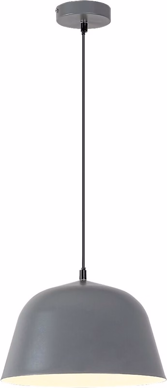 Rabalux 3095 Lampada a sospensione 1 spot Malia, E27, grigio, tondo, industriale, ø295mm