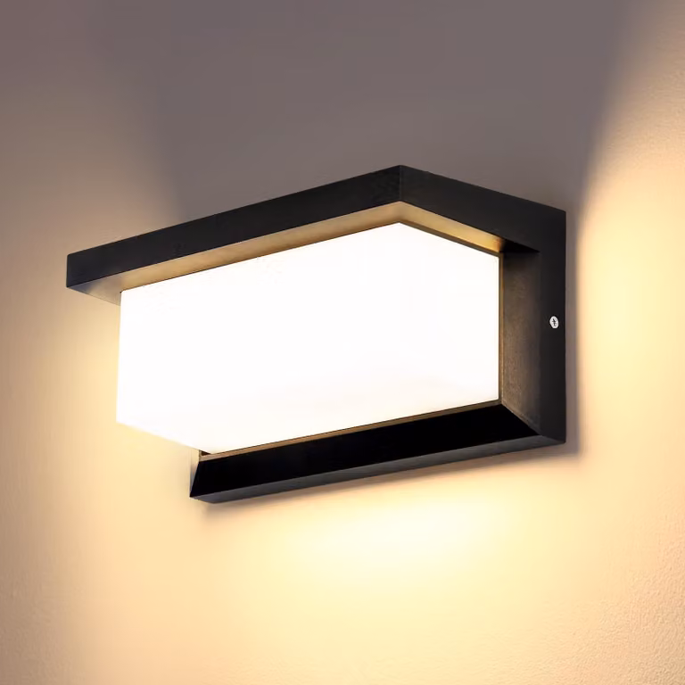 Lampada da parete esterna a LED, 18W, 1800 lumen, luce bianco caldo, grado di protezione IP66, alluminio