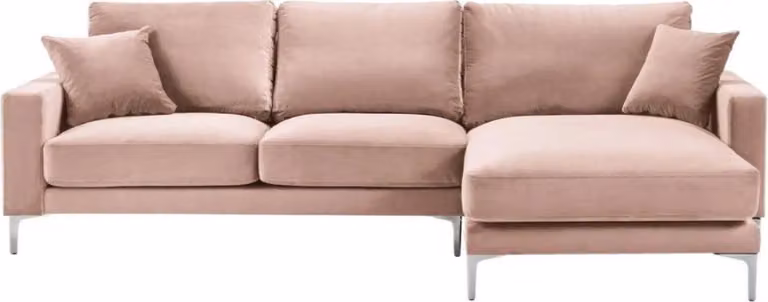 Rosa Ecksofa Stoff Wohnzimmer Design Couchen Polster Sofa Sofas Eckgarnitur